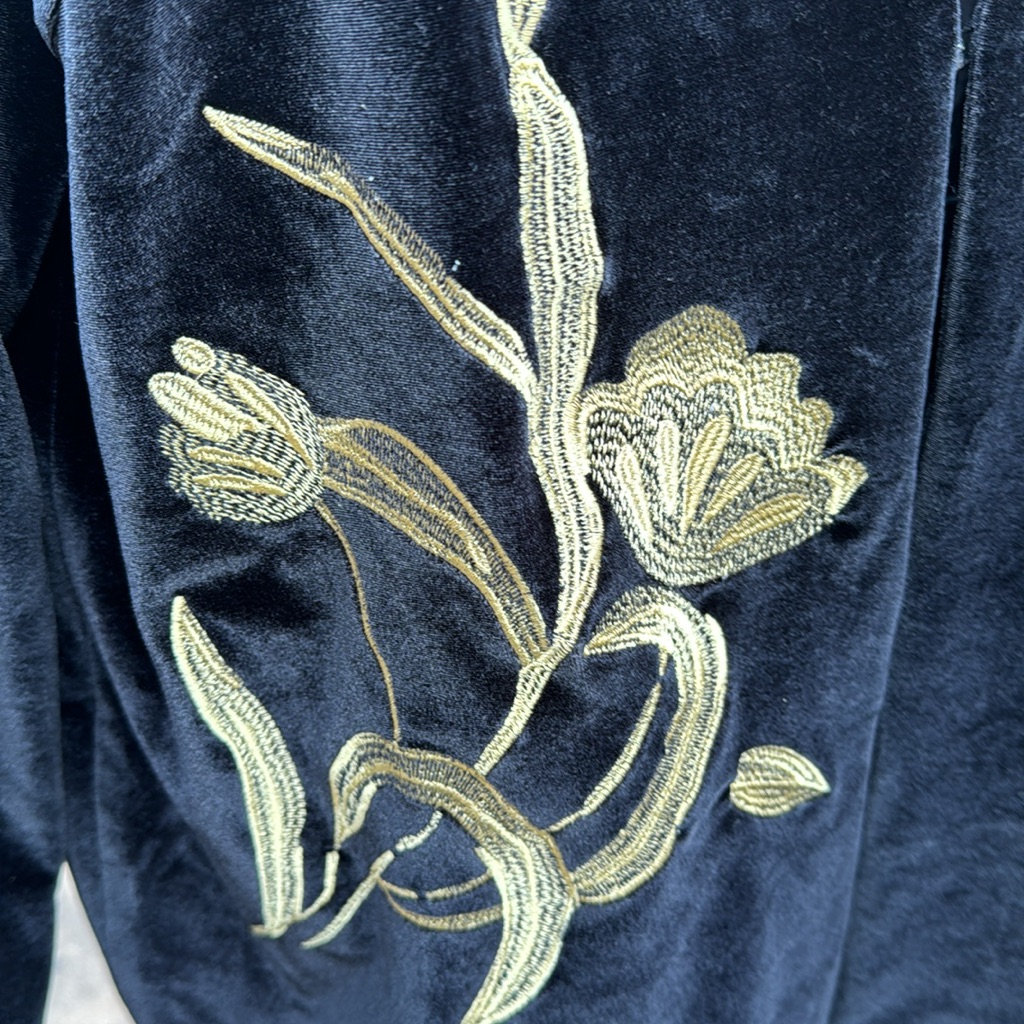Nwt Ming Wang Velvety Embroidered Jacket Blazer L $300